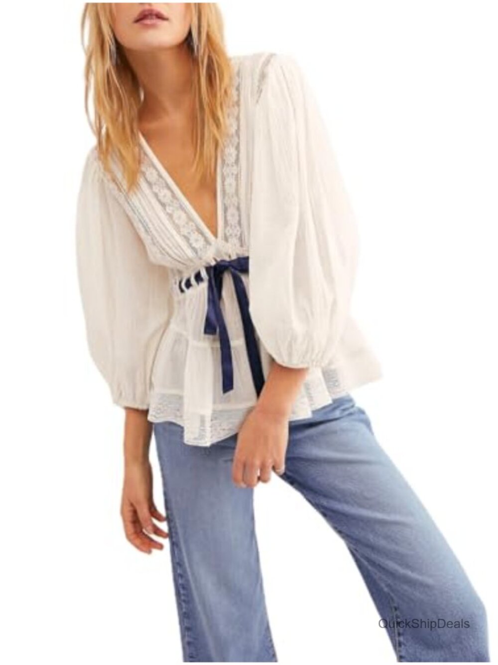 Women's Chiffon Blouse Ruffle Trim Lace Long Sleeve Flowy Cardigan Top